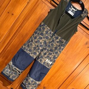 Helly Hansen Kids' Snow Bib in Green and Blue